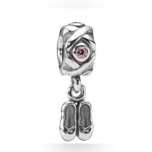 Authentic Pandora Retired Ballet Dancer Shoes Pink CZ 925 Ale Charm